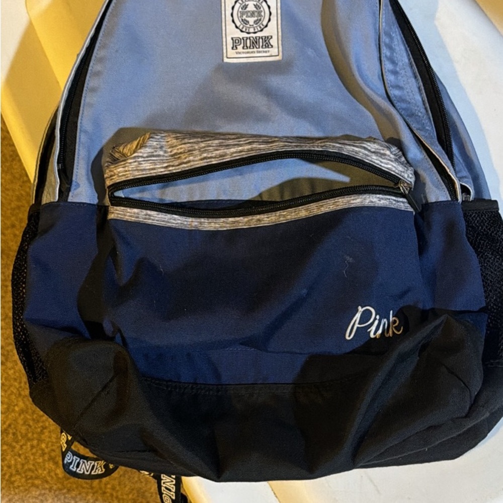 PINK Victoria's Secret Navy and Light Gray Men's Backpack